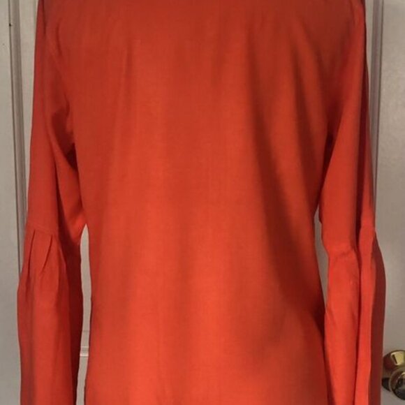 Escapada Fire Orange Beaded Tunic Top Shirt Blouse Womens S Small - Picture 4 of 8